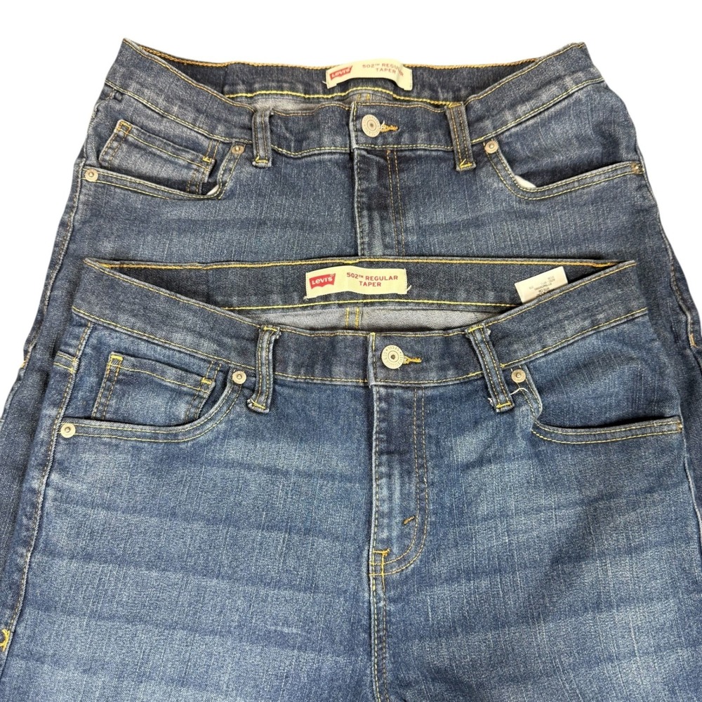 Levi's 502 Regular Taper Mens Jeans 30x30 Stretch Denim Blue Lot of 2